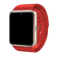 GT08 Bluetooth Smartwatch Smart Watch with SIM Card Slot and 2.0MP Camera for iPhone/Samsung and Android Phones by WhatsHottest (Red)