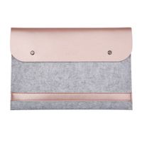 TOPCHANCES Ultra Slim Felt & PU Leather MacBook Retina Sleeve Tablet Case Cover Protective Bag Notebook Carrying Bag for MacBook (MacBook 12 inches, Rose Gold)
