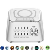 DONGBALA White Noise Sleep Sound Machine, with Wireless Charging Bluetooth Audio Function Can Mix 10 Kinds of Natural Soothing Sounds for Home Office Spa Yoga Sleep Helper
