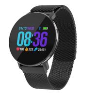 HighlifeS_Smartwatch,T5 Men Women IP68 Waterproof Blood Oxygen Blood Pressure BT 4.0 Heart Rate Monitor Sports Smart Watch (Black)