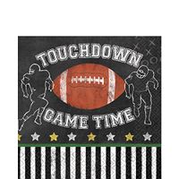 Amscan Football Game Time 6.5" Luncheon Napkins, Black White Brown, 36 CT