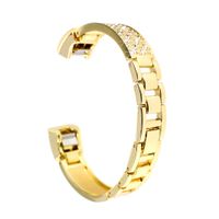For Fitbit Alta Bands, For Fitbit Alta HR Straps, Rosa Schleife Fitbit Fitness Watch Band Stainless Steel Rhinestones Smart Watch Replacement Band with Connectors for Fitbit Alta/Alta HR - Gold