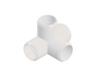 4way 1 inch PVC Elbow Corner Side Outlet Tee Fitting, Furniture Grade, White [Pack of 8]