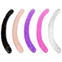 Women Underwear 14.8 INCH Huge Big Personal Massage Wand for Women,Vibrant Massaged Stick Double Head Penetration Couples Fun-Shop Toys ZZXYYX007 (Color : Transparent, Size : M)