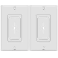 TOPGREENER Flexible Rubber Grommet Opening Pass-Through Insert with Decorator Wall Plate for Low-Voltage Cables, Size 1-Gang 4.50" x 2.75", Polycarbonate Thermoplastic, TG8901-2PCS, White 2 Pack