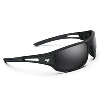 TOREGE Polarized Sports Sunglasses for Men Women Cycling Running Driving Fishing Golf Baseball Glasses EMS-TR90 Unbreakable Frame TR03 (Matte Black Frame with Grey Lens)