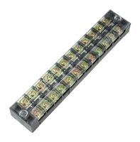 uxcell a13052800ux0615 600V 25A Double Rows 12P 12 Positions Covered Barrier Screw Terminal Block