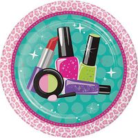 Creative Converting 8 Count Sturdy Style Icons Round Paper Plates, 8.75", Sparkle Spa Party - 317279