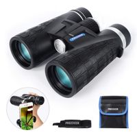 FREEDEER 10x42 Binoculars for Adults, Compact HD Low Light Night Vision Waterproof Professional Telescope for Bird Watching Hunting Stargazing Travel Concerts Sports, Smart Phone Mount Carrying Bag