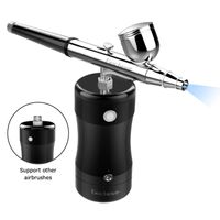 Gocheer Professional Airbrush Kit, Mini Airbrush Single Action Model Airbrush Gun USB Rechargeable Air Brush Pen for Makeup Art Nail Painting Tattoo Manicure Cakes DIY Tool with Quiet Air Compressor