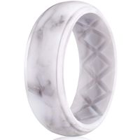 Egnaro Silicone Wedding Ring for Men, Particularly Breathable Mens' Rubber Wedding Bands, Size 8 9 10 11 12 13, for Athletes Crossfit Workout