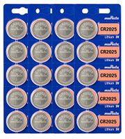 Murata CR2025 Battery 3V Lithium Coin Cell - Replaces Sony CR2025 (20 Batteries)