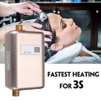 3800W Electric Water Heater Instant Tankless Water Heater 110V/220V 3.8KW Temperature display Heating Shower Universal,Yellow,USPlug