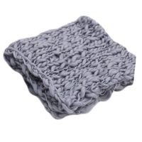 Baby Photography Props Basket Braid Wool Wrap Newborn Photo Shoot Baskets Filler Posing Stuffer Background Blanket (Gray)