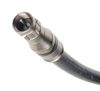 60ft BLACK TRI-SHIELD DIRECT BURIAL UNDERGROUND RG-11 COAXIAL CABLE 14AWG 75 Ohm GEL BRAIDED ANTI MOISTURE & CONDENSATION COMPRESSION CONNECTORS ASSEMBLED IN USA by PHAT SATELLITE INTL