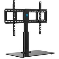 HUANUO Tabletop Swivel TV Stand Fits 32 to 60 LCD LED Inch Television with Heavy-Duty Tempered Glass Base, 4 Level Height Adjustments, VESA Compatible up to 600x400