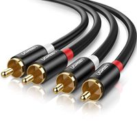 UGREEN RCA Cable RCA Male Cable 2RCA Male to 2RCA Male Stereo Audio Cable Gold Plated for Home Theater, HDTV, Gaming Consoles, Hi-Fi Systems, 6FT