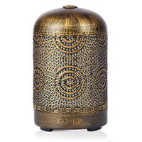 Bronze Art Aromatherapy Essential Oil Diffuser,Humidifier,Ultrasonic Quiet,Cool Mist,Adjustable Time Setting,Color Light Changing,Waterless Auto Off,for Baby,Home,Office,Yoga,Birthday,Gift,Decorative