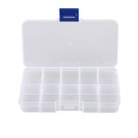 EEEKit Small Storage Box with 10 Compartments Plastic Separable for Small Accessories Plastic Jewelry Fishing Hook Container