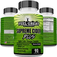 Supreme Cider Plus Powerful Extra Strength Apple Cider Vinegar Detox Cleanse & Digestion Support, ACV Plus Vitamin B6 Spirulina Lecithin Kelp Bromelain & More 90 Extra Strength Apple Vinegar Capsules
