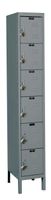 Hallowell URB1258-6A-HG ReadyBuilt Locker, 12" Width x 15" Depth x 78" Height, 6-Tier, 1-Wide, Assembled, 725 Gray
