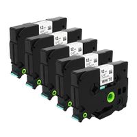 5 Pack Compatible Brother P-Touch TZE231 TZe-231 TZ231 Standard Laminated Label Tape Replacement for Brother P-Touch PT-D210 PT-H110 PT-H100 PT-D400, Black on White, 0.47", 26.2 Feet, WonderTec