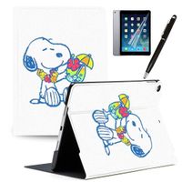 LJX iPad 7th Generation 10.2" 2019 Case Snoopy Cute Cartoon Cover PU Leather Stand Protection Smart Auto Sleep/Wake Shell Compatible for Apple iPad 10.2 inch 2019#C