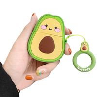 ICI-Rencontrer Summer Fresh Avocado Natural Fruits Design Airpods Case New Style Mapoo Wireless Charging Earphone Protector Soft Silicone Shockproof AirPods Accessories Decoration