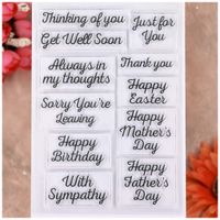 KWELLAM Words Just for you Happy Easter Mother's Day Father's Day Get Well Soon Happy Birthday With Sympathy Clear Stamps for Card Making Decoration and DIY Scrapbooking