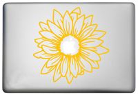 Sunflower Silhouette Laptop Sticker Decor Vinyl Decal is a Sunflower MacBook Pro Air Sticker Decor Decal. Laptop Sizes 11, 12, 13 and 15 inch Yellow