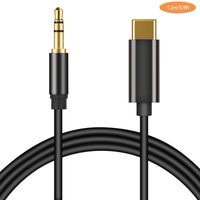 USB C to 3.5mm Aux Cable, Twinkk USB C Male to 3.5mm Male Car Stereo Aux Adapter Cord Speaker Headphone Audio Cable Compatible with Google Pixel 2/2XL/3/3 XL, Huawei Mate 20 Pro and More (Black)