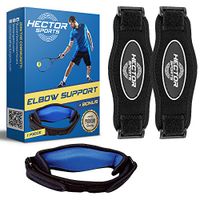 HECTOR SPORTS Tennis Elbow Brace for Tendonitis Golf Elbow Strap for Men and Women - Arm Band for Tennis Elbow Pain Relief Golfers Elbow Brace Forearm Brace with Compression Pad (2boxblue)