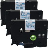 NEOUZA 3PK Compatible for Brother P-Touch Laminated TZe TZ Label Tape Cartridge 12mm x 8m (TZe-233 Blue on White)