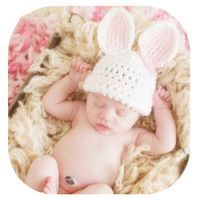 Newborn Baby Photography Prop Boy Girl Photo Shoot Outfits Crochet Knit Cute Christmas Bunny Hat Photo Props Easter Costume (Rabbit Pink hat)
