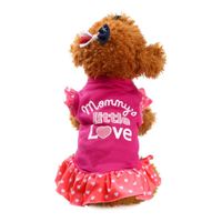 Howstar Pet Dress, Summer Cute Pet Puppy Small Dog Cat Mommy Little Love Print Apparel Clothes Fly Sleeve Dress (Hot Pink, S)