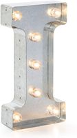 Darice Silver Metal Marquee Letter - I - 9.87" Tall, Galvanized Silver Finish