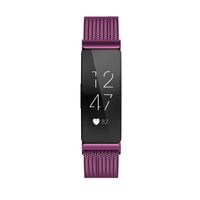 QusFy Metal Band Compatible with Fitbit Inspire & Inspire HR, Stainless Steel Magnetic Replacement Band Accessories Small Large for Women Men, Silver, Black, Lilac, Sangria, Champagne