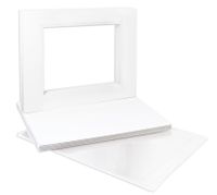 Golden State Art, Double Picture Mats with White Core Bevel Cut for 8X10 Photo Pictures (Mats, Backing, Clear Bags Included), White Over White, 11x14-10 Pack (Double Mat)