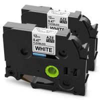 AOJE Compatible Label Tape Replacement for Brother Laminated Flexible ID Black on White 1/2 Inch Tape TZe-FX231 FX231 TZe Tapes for Brother Label Maker P Touch Cube Pt-d600 Pt-d210, 2-Pack