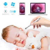 Mini Otoscope-USB Ear Camera, Anykit 3.9 mm Diameter Visual Digital Otoscope with 6 LED Lights and Earwax Removal Tool for Adult & Children, Compatiable with Android, Windows & MacBook