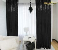 Sequin Curtain 2 Panels Glitter Backdrop 6FT Black Sequin Backdrop 8FT Photography Background Backdrop for Pictures