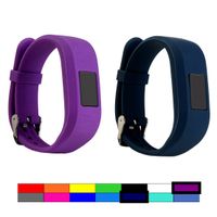 Dunfire Replacement Wristbands and Clip Cases for Garmin Vivofit 3 and Vivofit JR, Large Size and Small Size Bands, One Size Clip Case (2PCS - Purple&Cruise Navy, Small for Kids)