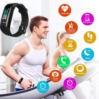 Garystan Unisex Fashion Waterproof Digital Display Buckle Closure Smart Bracelet Health Wristband Smart Watches