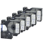 5PK D1 Label Maker Tape 43614 Dymo Labeling Replacement Cartridge Refills Blue on White for LabelManager,1/4"(6mm) x 23'(7m)