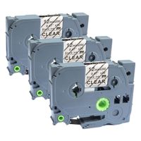 Aomya 3 Pack Standard Laminated Label Tape Compatible for Brother TZe-131 TZe131 TZ-131 12mm 1/2 Inch Black on Clear for P-Touch Label Maker 26.2ft