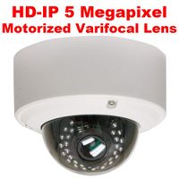 GW 5MP 2592 x 1920 Pixel 4X Optical Zoom Outdoor Indoor Security IP PoE Dome Camera with 2.8-12mm Varifocal Motorized Zoom AutoFocus Len and 30Pcs IR up to 80FT IR Night Vision (Renewed)