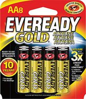 Energizer A91BP8 Alkaline Battery, Eveready Gold, AA, 8/PK