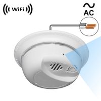 WF-404HAC Sony 1080p IMX323 Chip Super Low Light Spy Camera with WiFi Digital IP Signal, Recording & Remote Internet Access, Camera Hidden in a Fake Smoke Detector (Direct 110V ~ 220VAC Line Model)