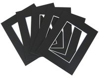 100 8x10 pre-cut mat Black color Whitecore fits 4x6