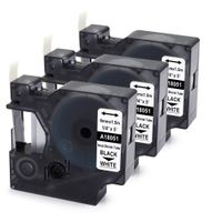 Replace DYMO Rhino 18051 Heat Shrink Label 1/4" Tube Compatible with DYMO Rhino 3000 4200 5200 6000 Industrial Label Maker, Black on White, 4.9 Feet 3-Pack